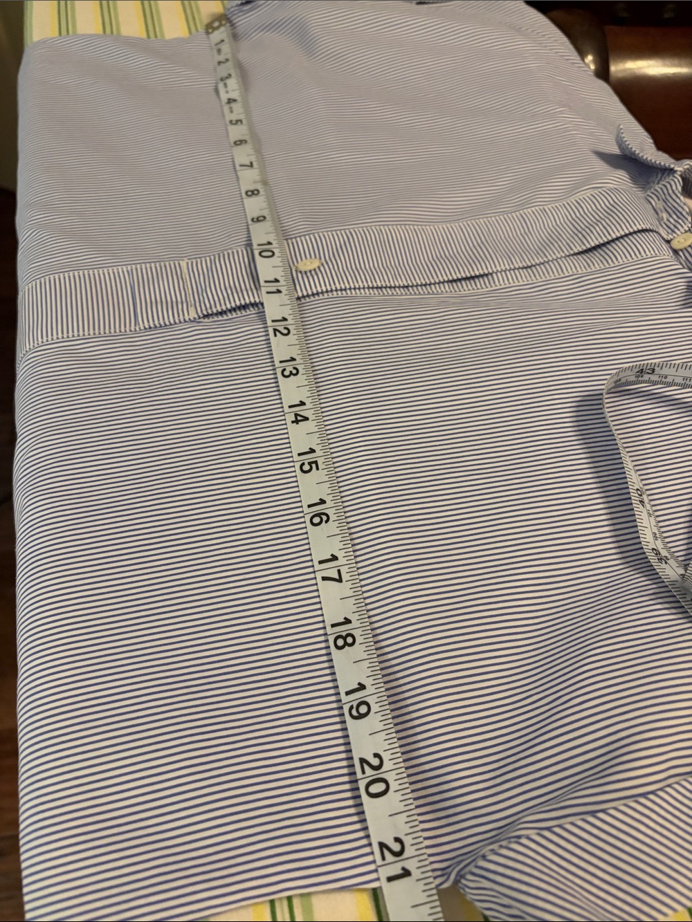 J. Crew Blue White Pinstripe Cap-Sleeve Button Shirt - Picture 14 of 15